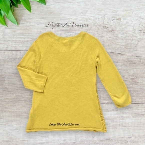 Anthropologie Little Yellow Bird citron textured pullover *shop@iamwarrior - Picture 4 of 9